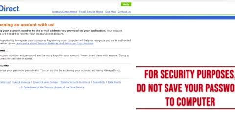 Establishing an account with the United States Treasury