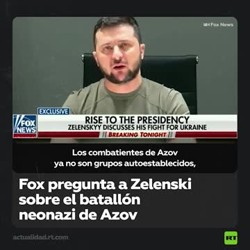 I membri del battaglione neonazista Azov "furono incorporati nell'esercito ucraino" lo ha detto il presidente ucraino Volodymyr Zelensky in un'intervista a Fox News. Questa parte dell'intervista sarebbe stata tagliata in Ucraina.