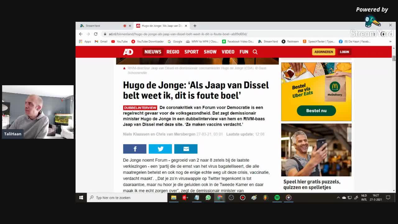 Viruswappies...volgens De Jonge