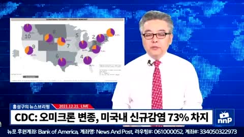 오미크론 변종이 미국내 신규감염 73% 차지