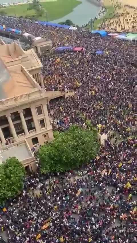 Sri Lankan party leaders call on President Rajapaksa to resign during emergency meeting