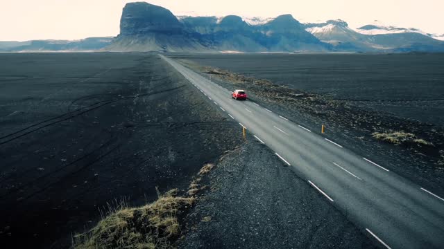 Car Driving Through Icelandic Landscape 🚗