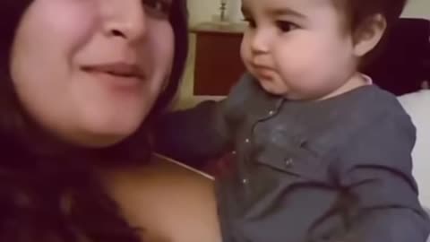 BABY Kisses HER MOTHER FUNNY Baby