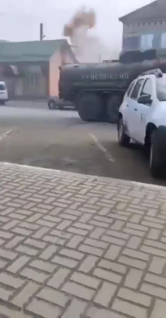 Russia attacks Ukraine - city Sumy, russian truck "Ural"