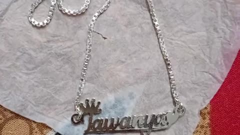 Silver name pandel with chain