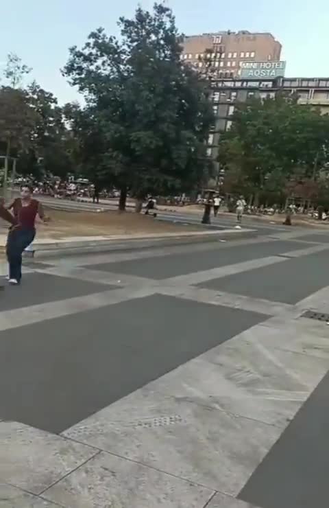 Brawl between African illegal immigrants at the station in Milan.