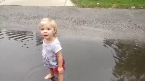 Funny Baby Playing With Water - Baby Outdoor Video - Just Laugh