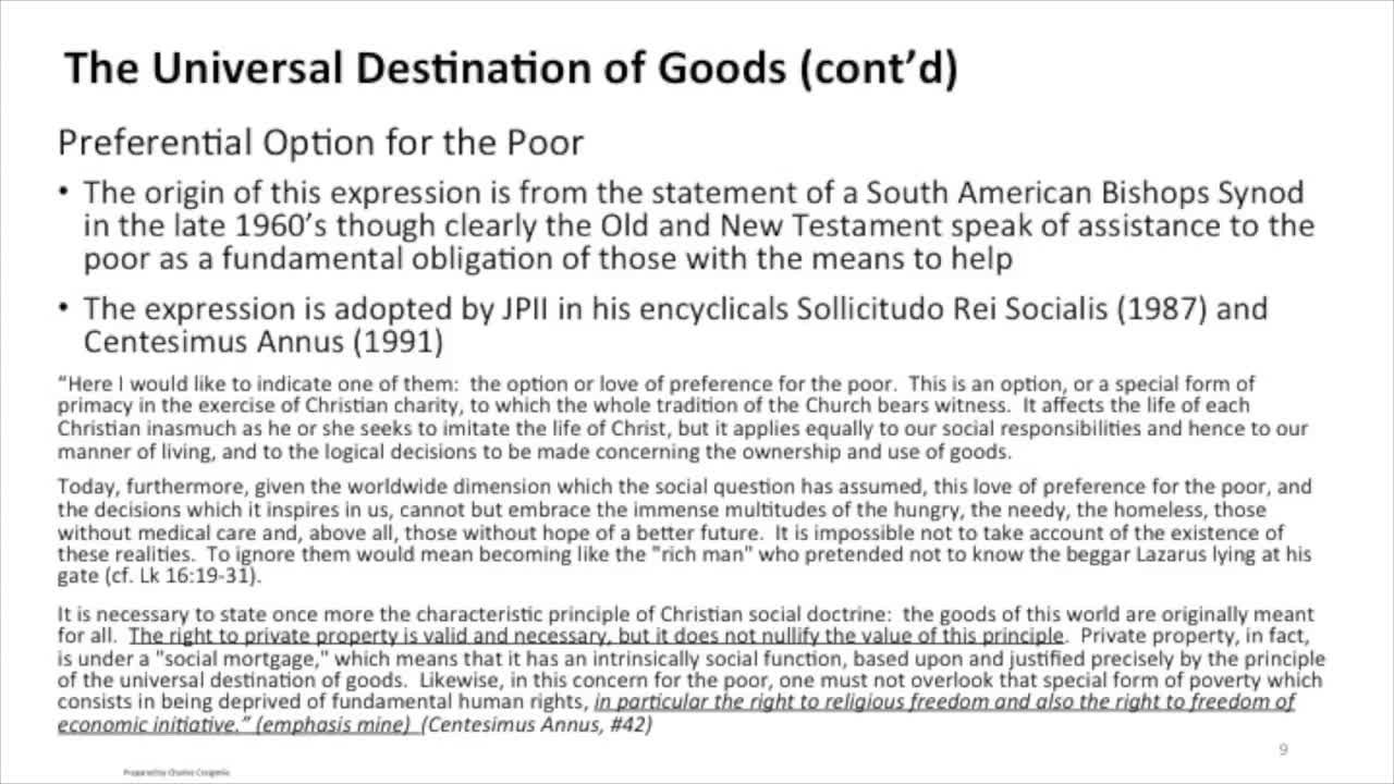 Catholic Social Teaching 6 of 7: Core Principles of Catholic Social Doctrine