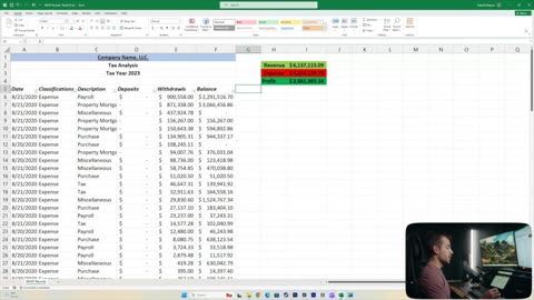 How to Sort/Display Bank Transaction Data for Tax Purposes