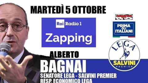 🔴 Intervista radiofonica al Sen. Alberto Bagnai su "Radio1 Zapping" del 05/10/2021.