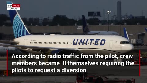 The crew is vomiting’: United Airlines diverted after ‘biohazard’ left all onboard sick