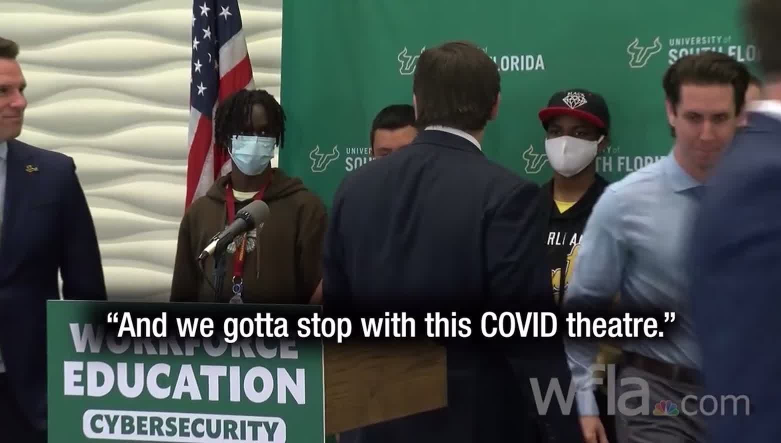 Governor DeSantis telling kids they do not have to wear masks