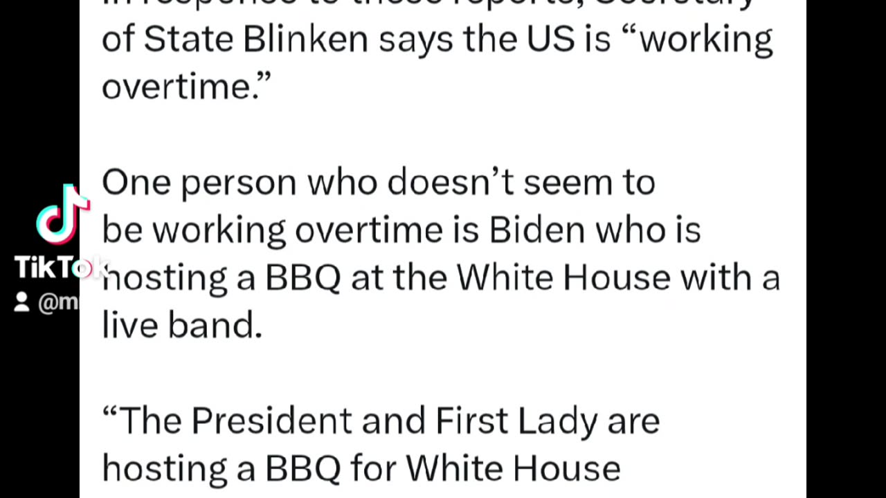 While Americans Are Hostage And Israel Is Under Attack Biden Has BBQ