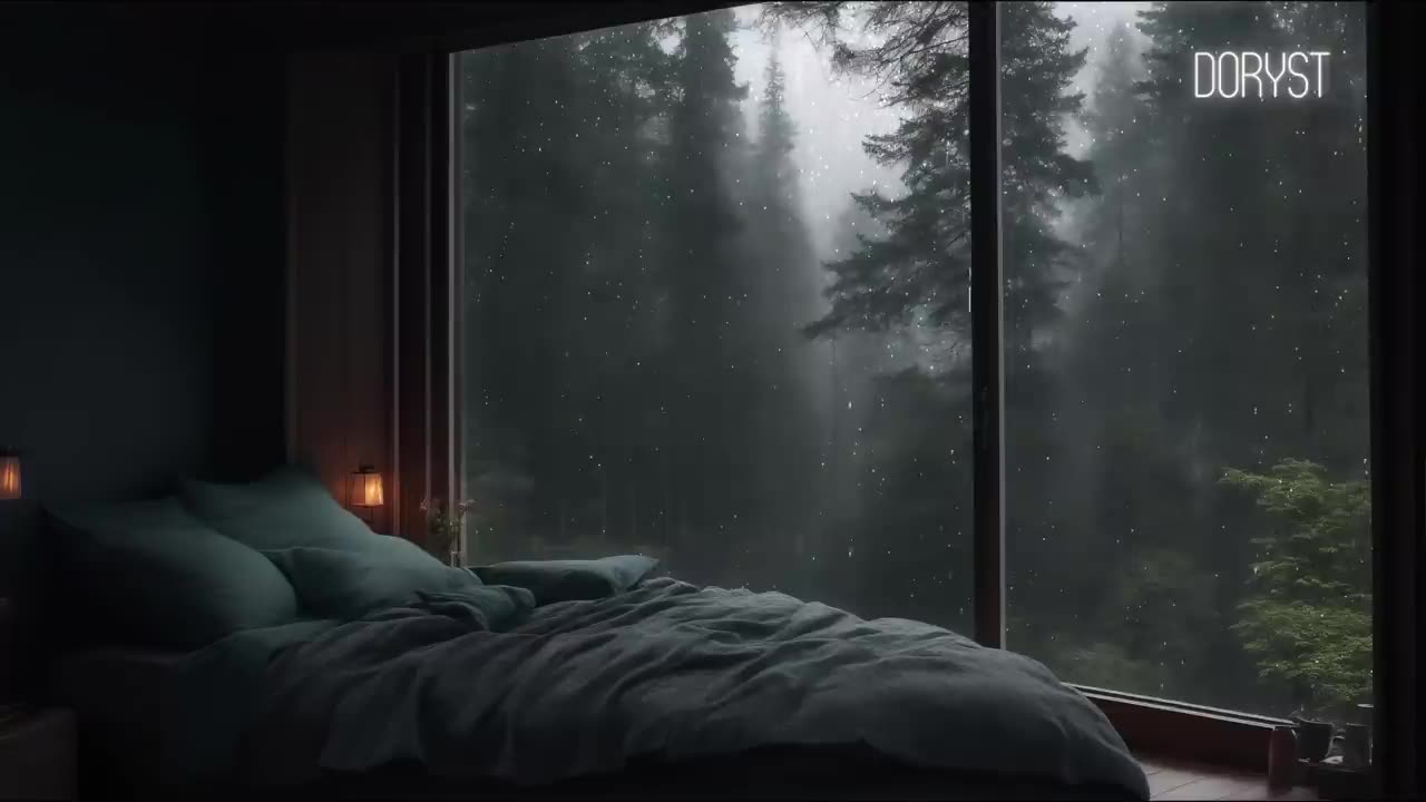 Rain sounds with soft piano for deep sleep and stress relief