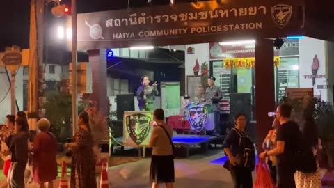 Thailand Police Band performing at Police Station