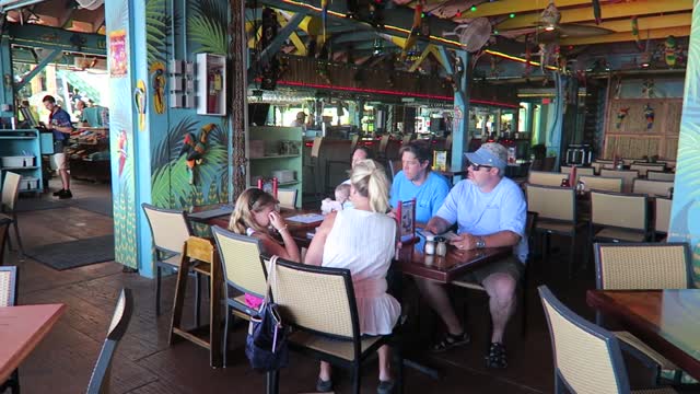 Strange Decorations In Parrot Key restaurant at Salty Sam's Marina