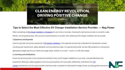 Tips to Select the Most Effective EV Charger Installation Service Provider. — Neg Power