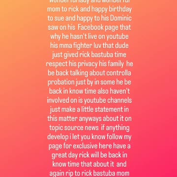 Rip rick bastuba mother she pass away this week 2/8/24🙏🕊