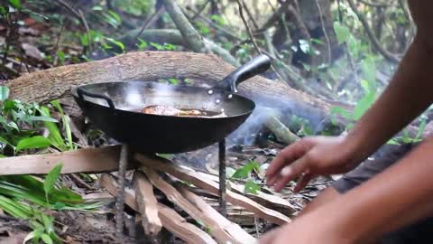 Cooking Coconut Chicken Leg Recipe eating so Yummy - Use Coconut water Cook Chicken Meat in Fry -21