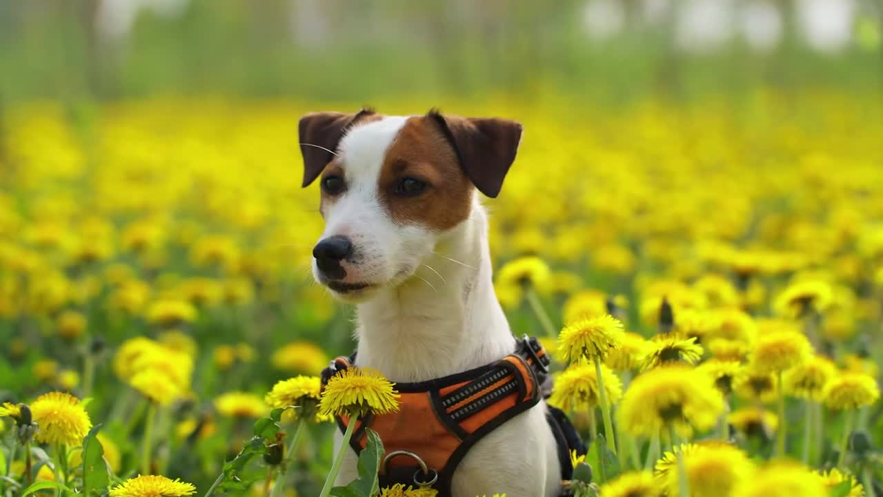 Please take a picture of the dog in the flower garden. I'm pretty, right?