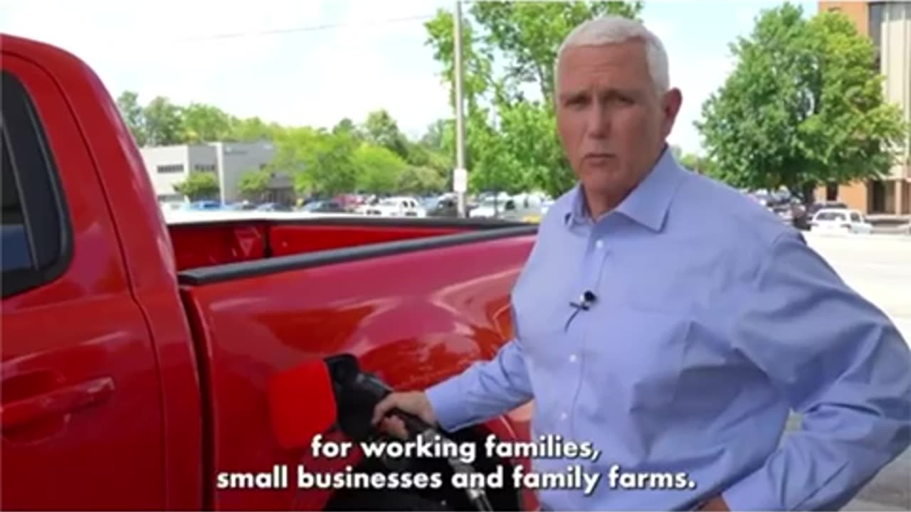 Watch Mike Pence pretending to pump gas. He is now trying to figure out how to delete this