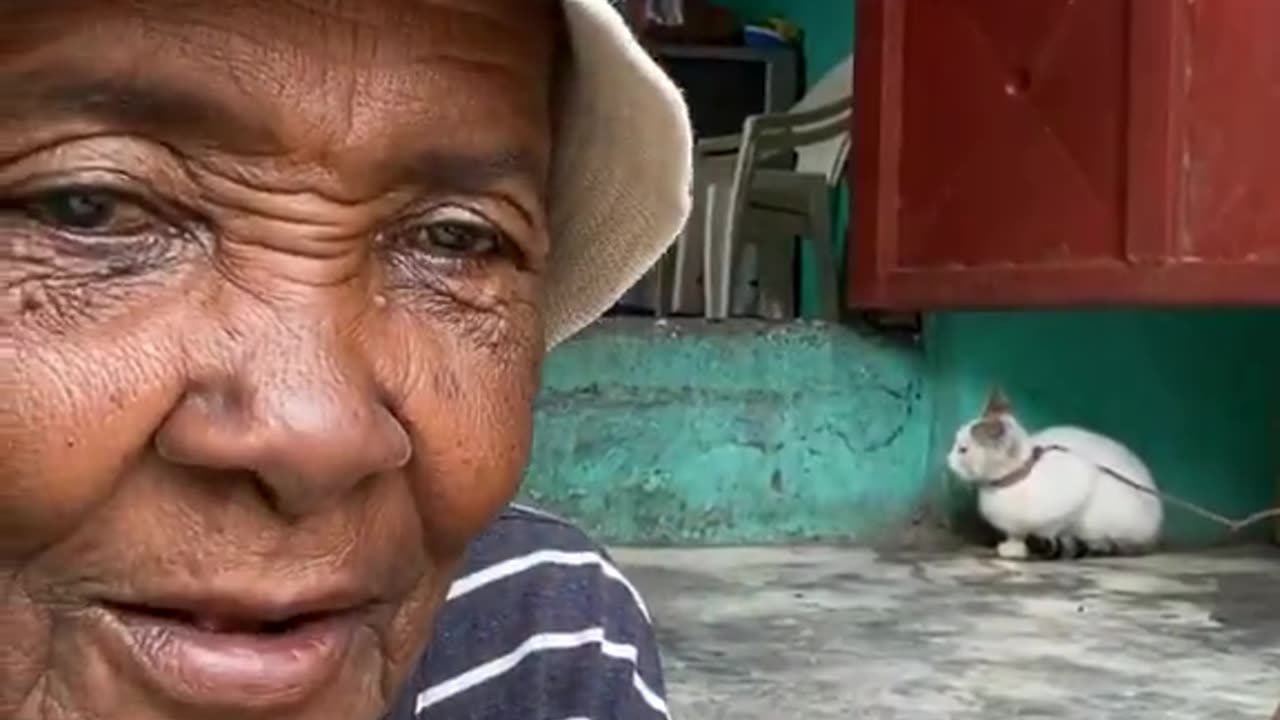 Haitian woman in Haiti says she hides her cat so no one will steal it and eat it