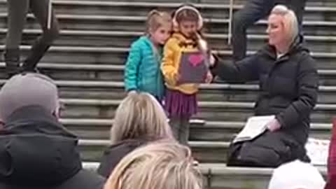 Girl Speaking at Freedom Rally