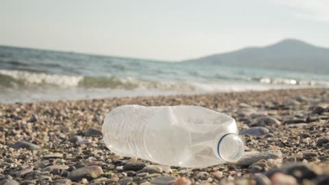 Garbage on the seashore