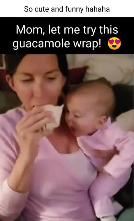Mom let me try this guacamole wrap