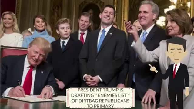 PRESIDENT TRÜMP IS DRAFTING '' ENEMIES LIST '' OF DIRTBAG REPUBLICANS TO PRIMARY
