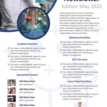 One Page Health Newsletter PowerPoint Template