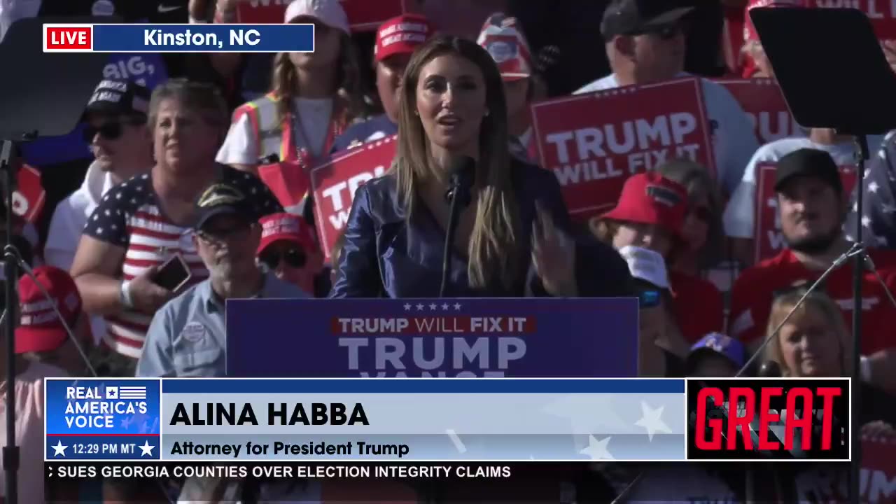 "PLEASE GET OUT AND VOTE TO SAVE THIS COUNTRY!" - ALINA HABBA