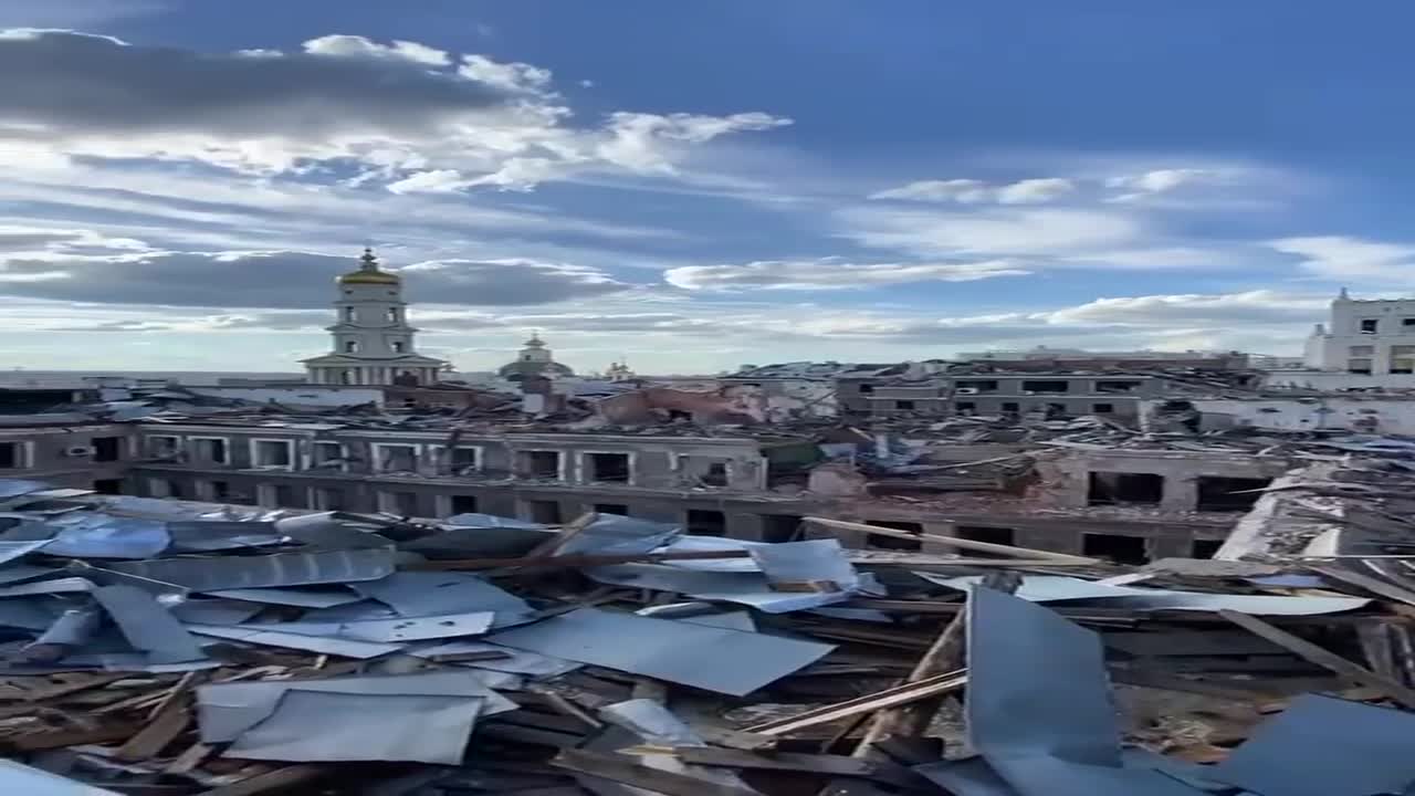 This is how the center of Kharkiv looks like after the shelling of the racists