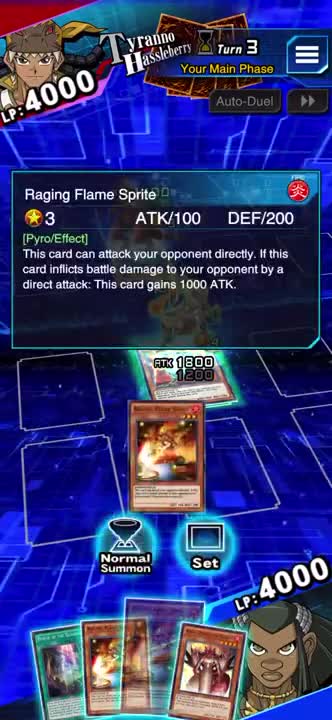 Yugioh Duel Links Raging Flame Sprite Direct Attack Effect (D.D. Castle Assault Rare Reward)