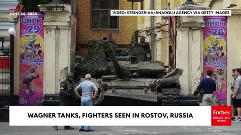 New Video Emerges Of Wagner Tanks And Fighters In Streets Of Rostov, Russia