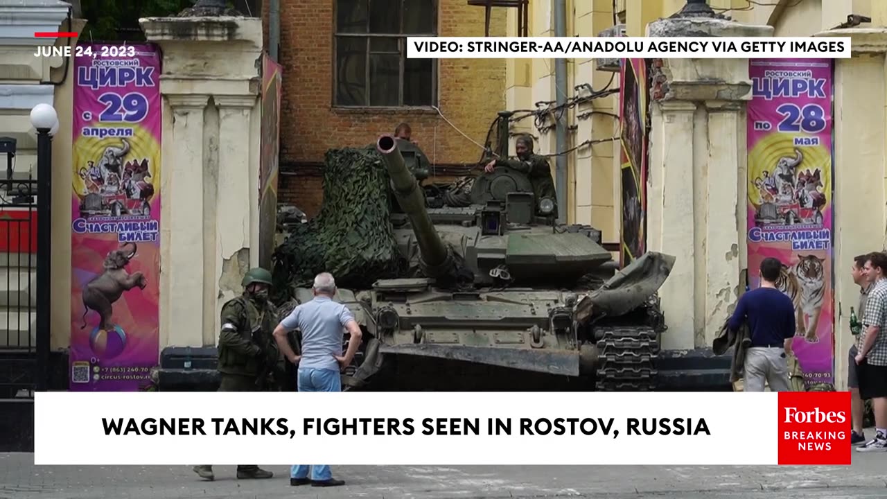 New Video Emerges Of Wagner Tanks And Fighters In Streets Of Rostov, Russia