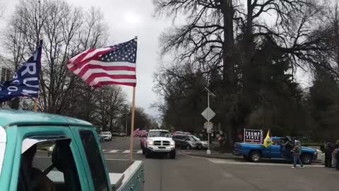 Oregon state. 1st Jan. Patriots shout F%$k antifa
