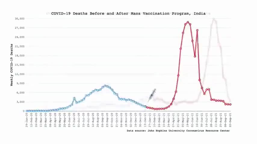 Covid-19 Deaths Before and After Mass Vaccination Program