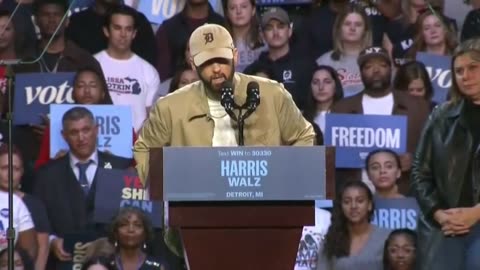 Rapper Eminem Introduces President Obama In Detroit