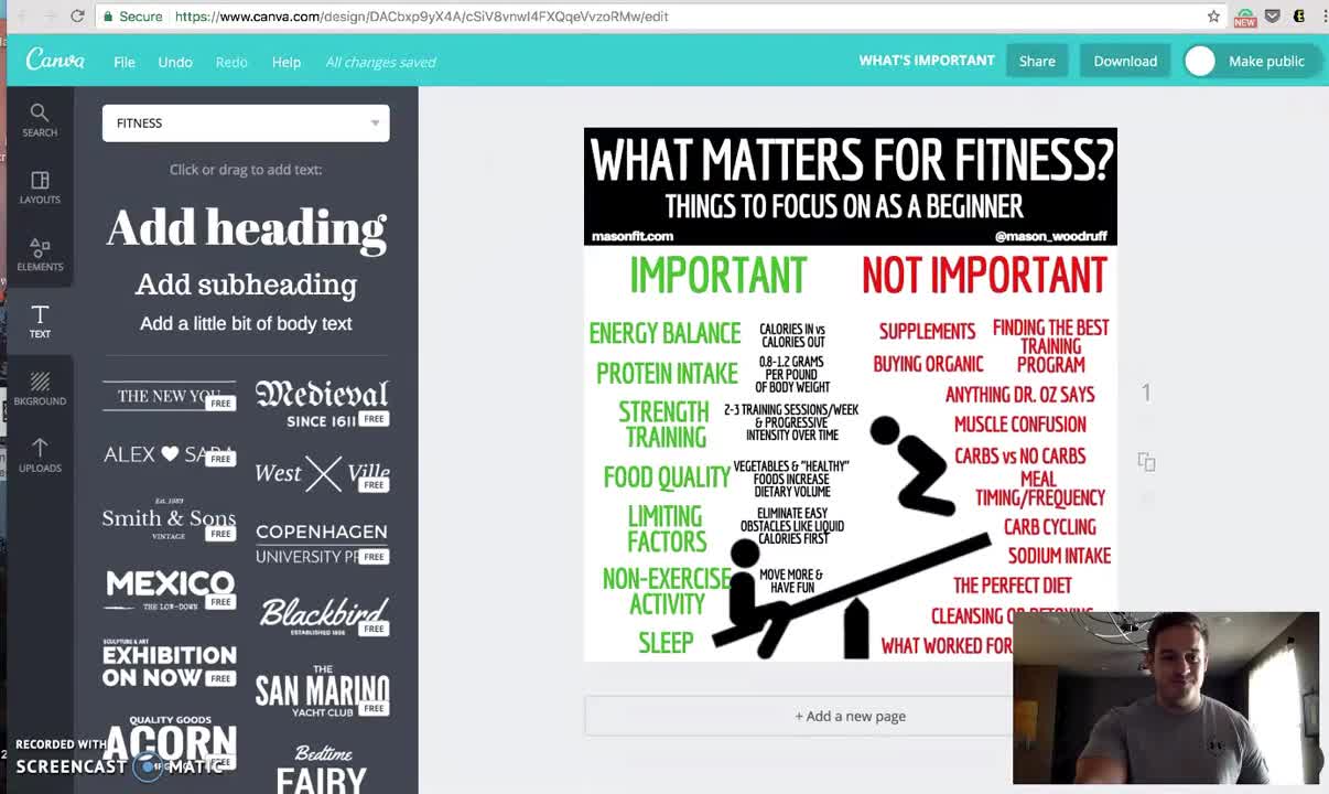 How to Make Fitness Infographics for Instagram Using Canva