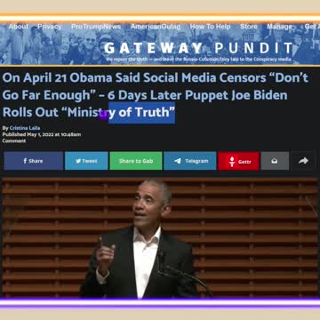 Ministry of Truth Started On Obama's Command