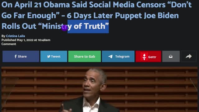 Ministry of Truth Started On Obama's Command