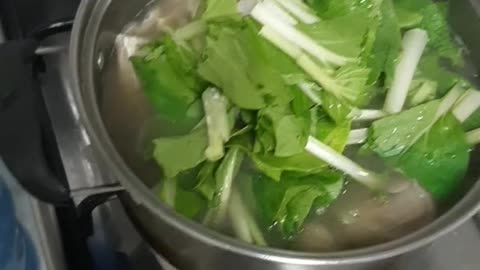 Fish soup with fresh vegetables