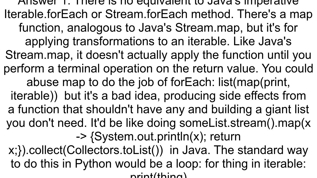 Python Java forEach equivalent