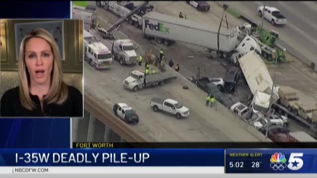 Car Pileup in Fort Worth