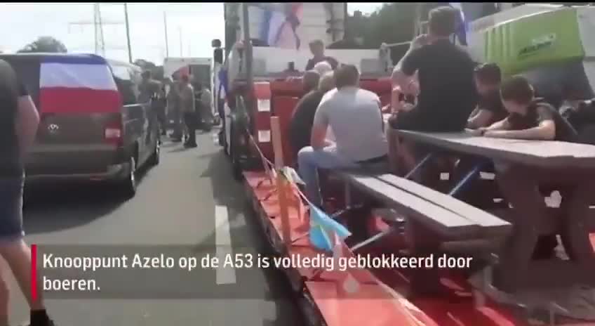 Farmers protesters having a BBQ on the motorway