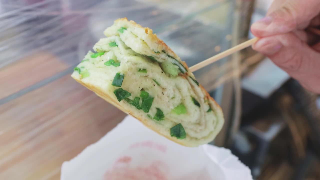 Giant Scallion Pancake Street Food