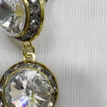 Handmade Unique 1.25” Drop Earrings with Swarovski Crystal. Post Earrings