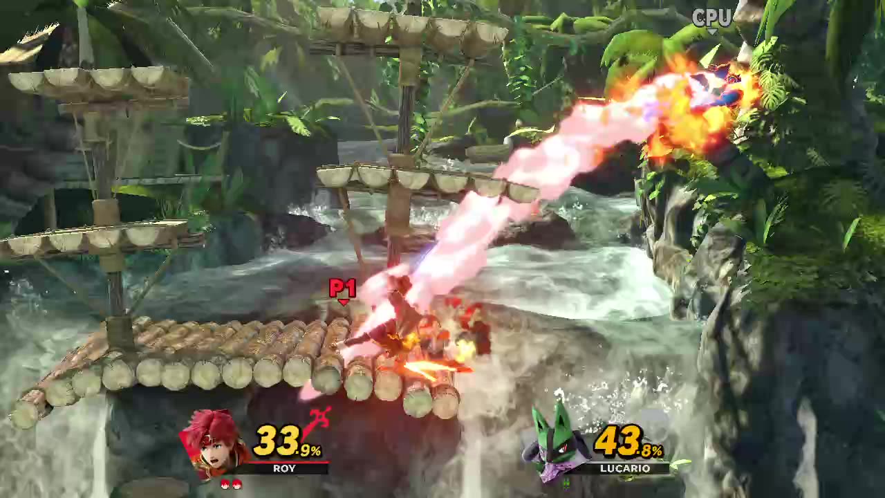 Roy Vs Lucario on Kongo Falls (Super Smash Bros Ultimate)