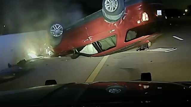 A big accident happened when police chasing a car